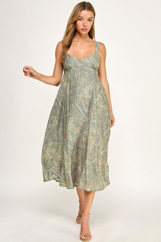 D5634Y-2 Tropical Oasis Midi Dress