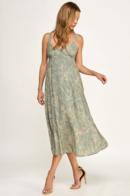 D5634Y-2 Tropical Oasis Midi Dress