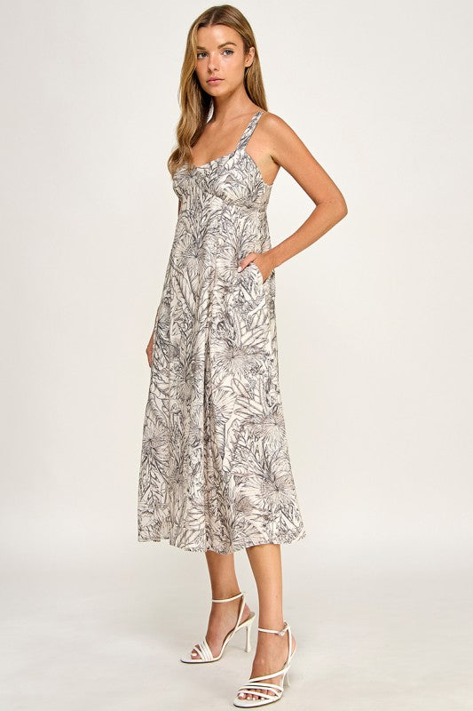 D5634Y-2 Tropical Oasis Midi Dress