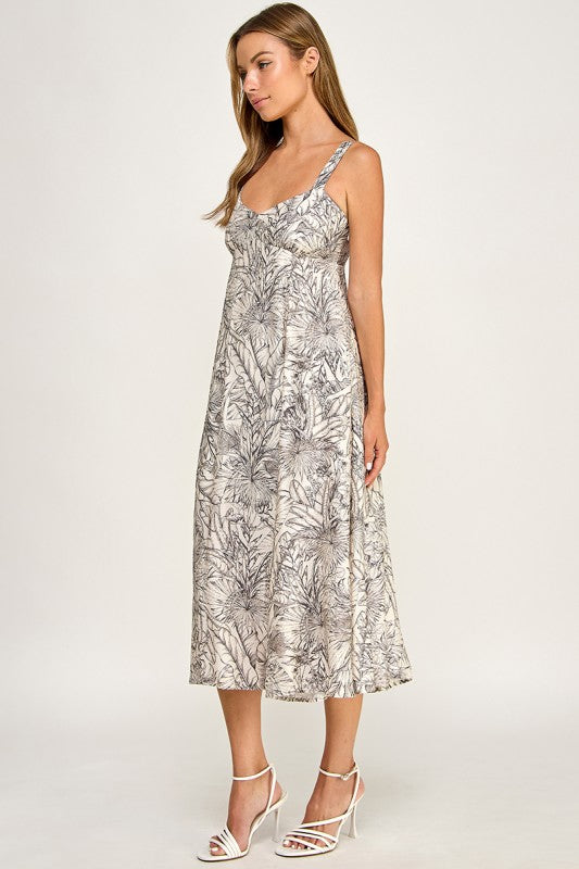 D5634Y-2 Tropical Oasis Midi Dress