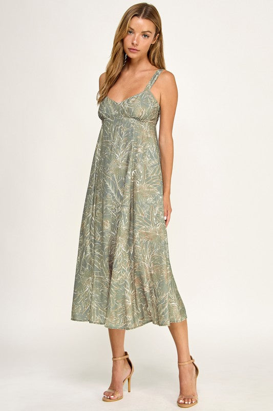 D5634Y-2 Tropical Oasis Midi Dress