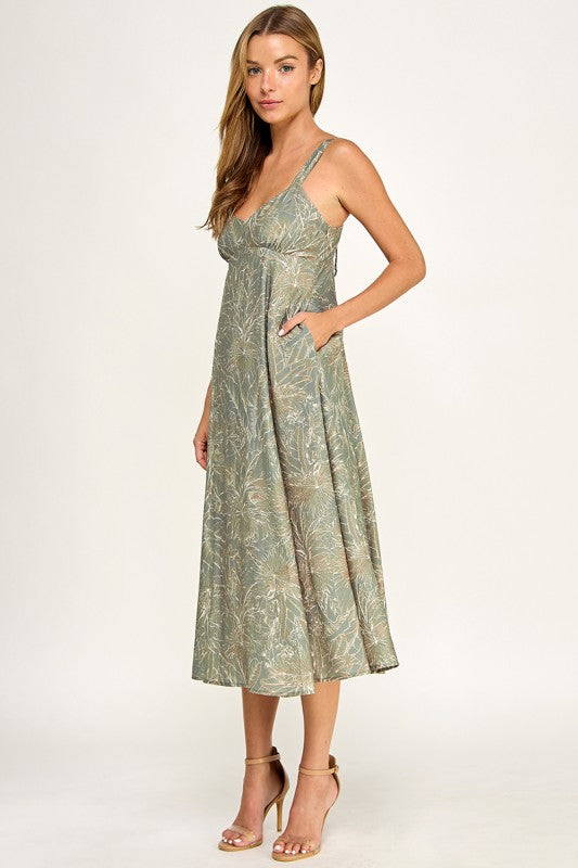 D5634Y-2 Tropical Oasis Midi Dress