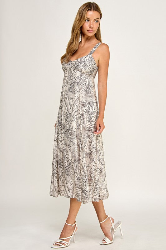 D5634Y-2 Tropical Oasis Midi Dress