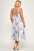 D5634X-1 Plus-Size Tropical Oasis Midi Dress