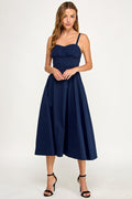 D5590 Structured Fit & Flare Midi Dress