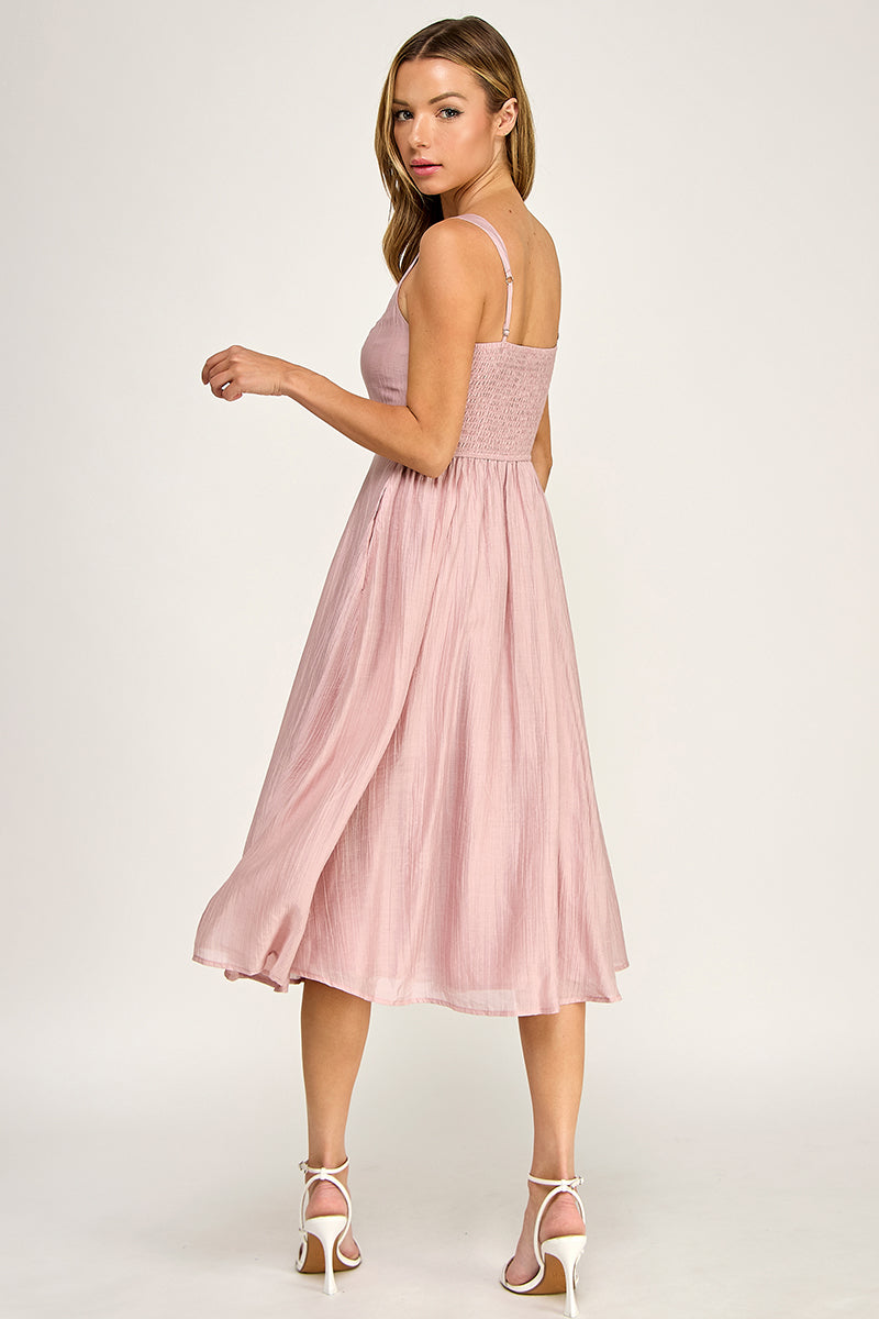 D5544 Square Neck Midi Dress