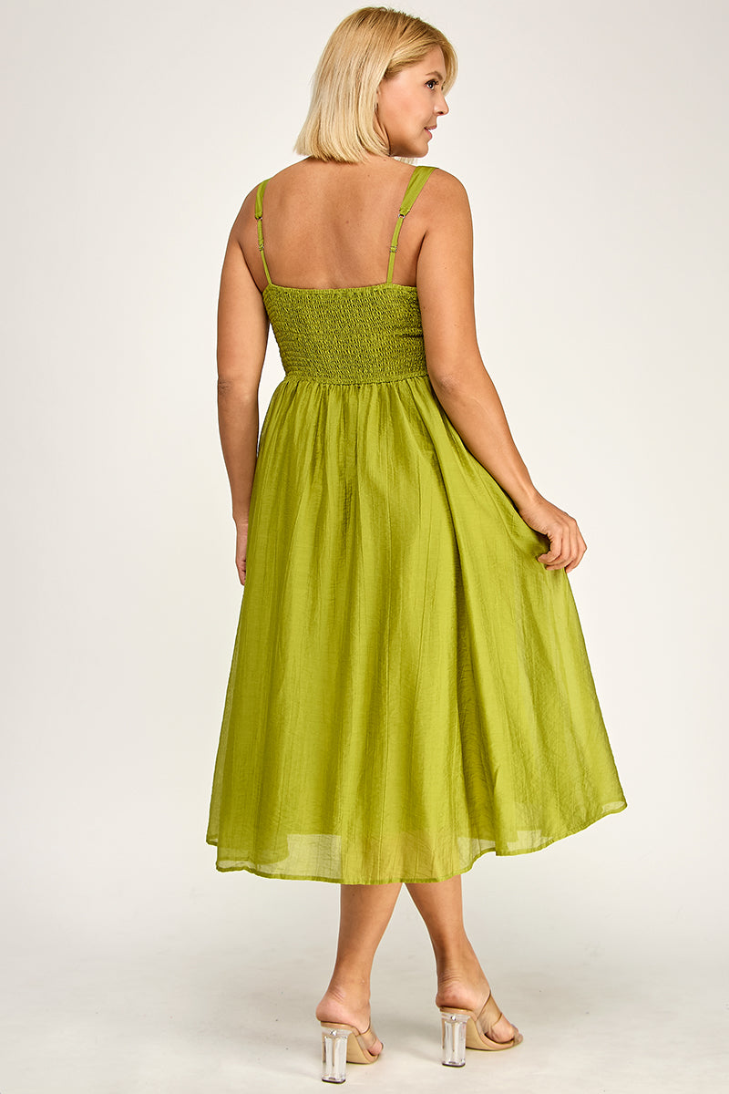 D5544X Plus Square Neck Midi Dress