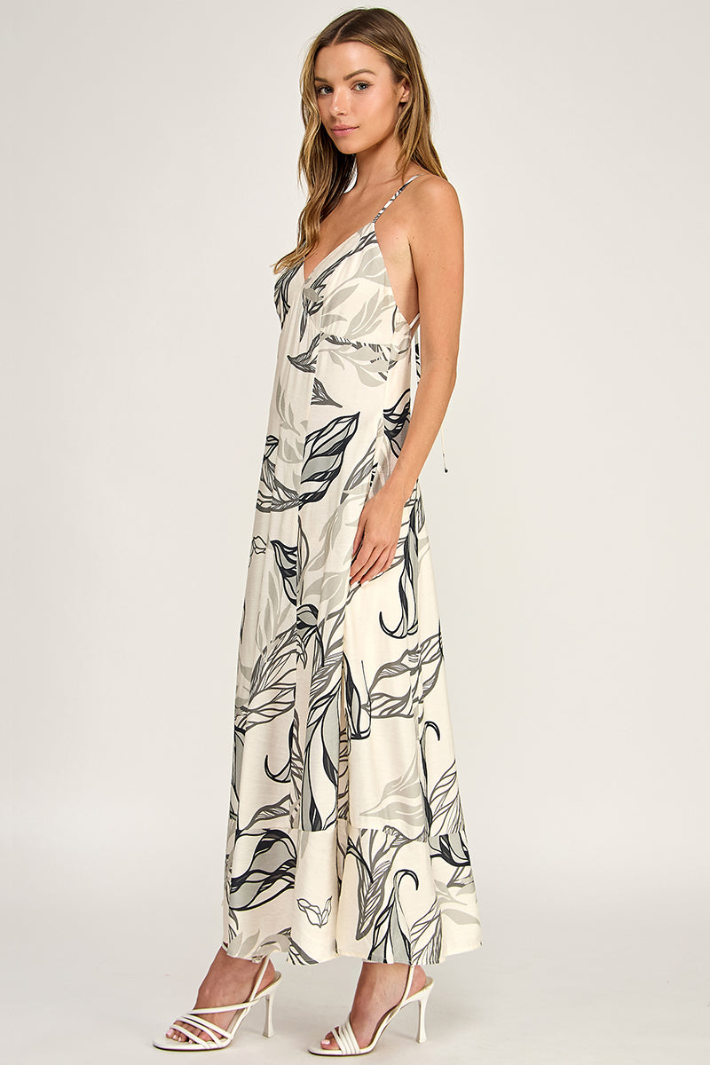 D5644-1  V-Neck Spaghetti Strap Maxi Dress