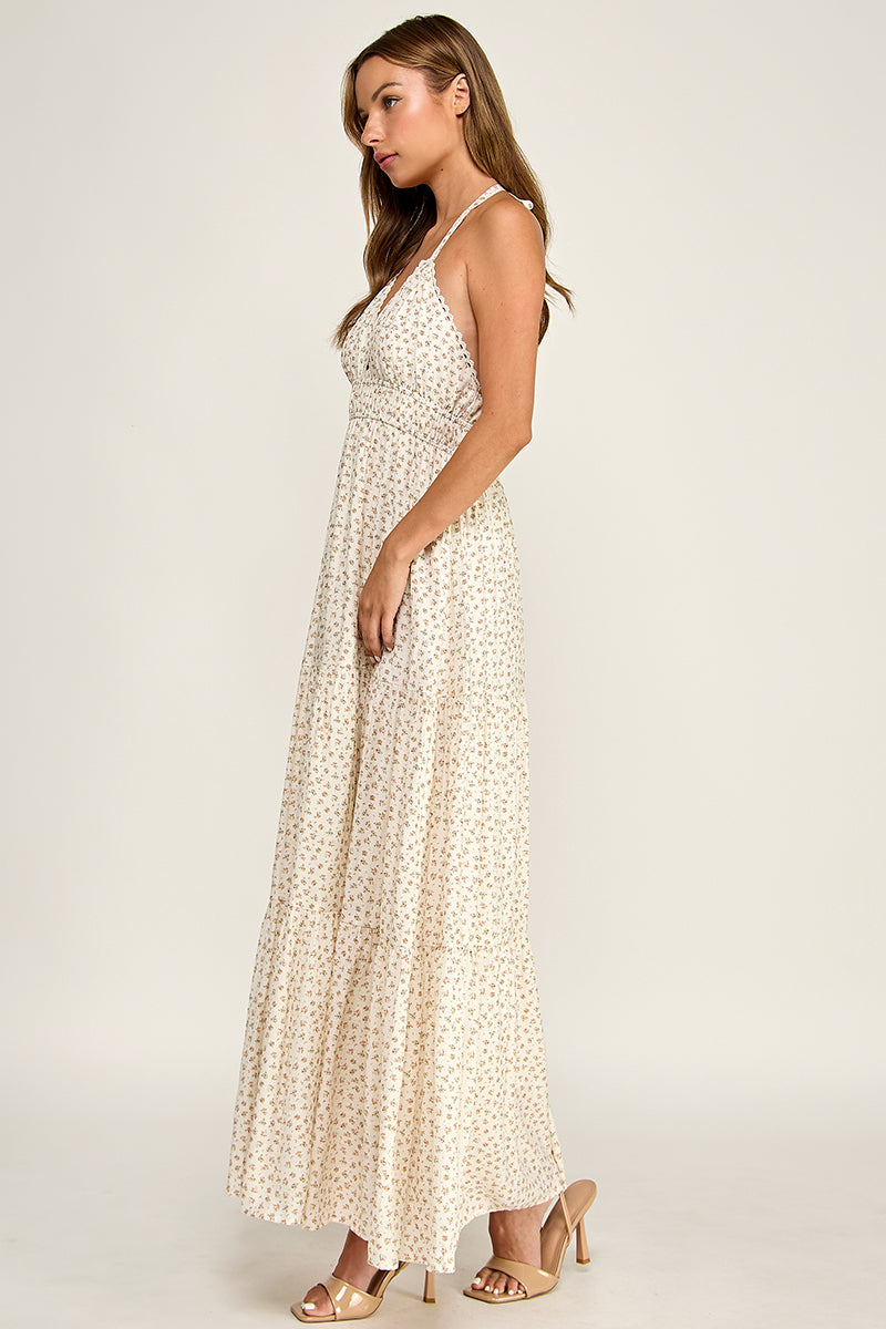 D5749S Halter Neck Maxi Dress