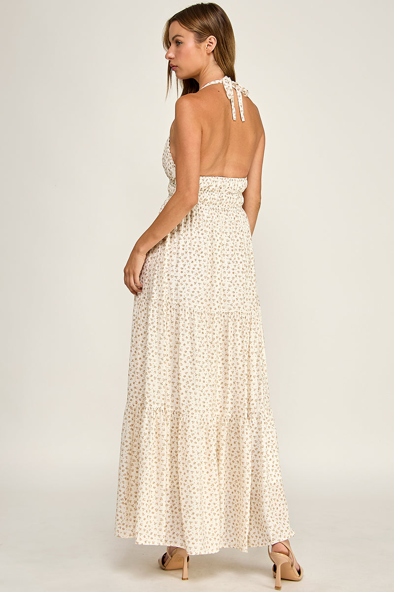 D5749S Halter Neck Maxi Dress