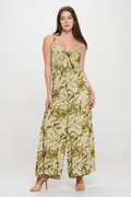 R5325-1 Wide-Leg Smocked Back Jumpsuit
